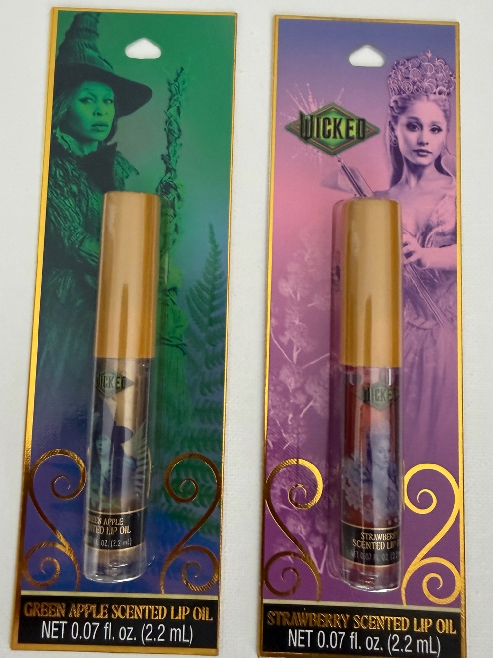 NWT Disney Taste Beauty Wicked Movie Lip Oil Set - Elphaba & Glinda